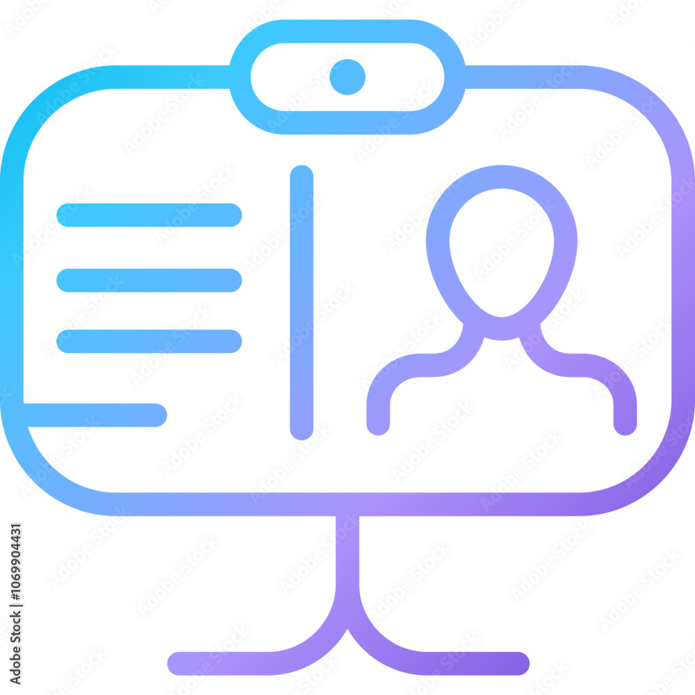 Poster digital id card design showcasing a user profile and personal information on a screen with a modern 