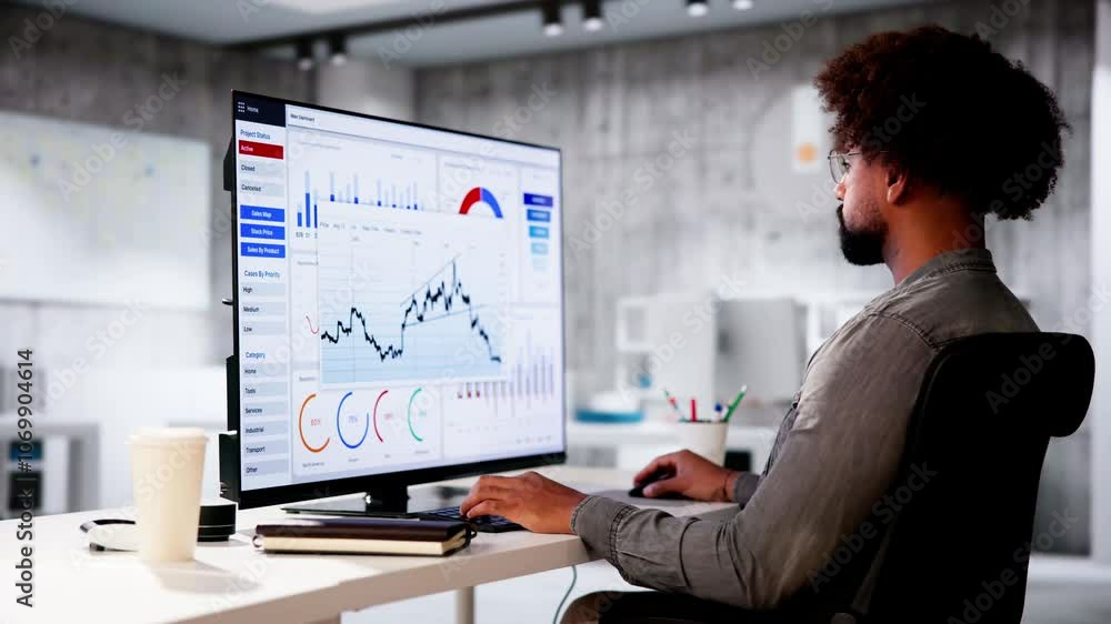 Poster data analyst using data analytics kpi
