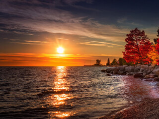 sunset over the sea