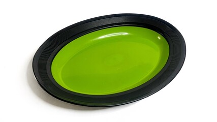 green and black outside plate with isolated background