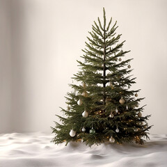 Serene Christmas Eve: Majestic Pine Tree in Winter Wonderland 7