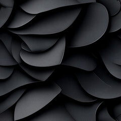 Obraz premium The image is a black and white photo of a black and white pattern. The pattern is made up of many small black shapes that are arranged in a way that creates a sense of movement and depth