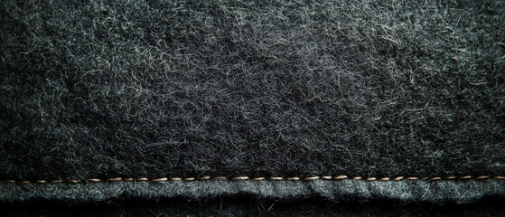 Dark Grey Fabric Texture with Delicate Stitching.