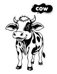 148 cow illustration model for coloring