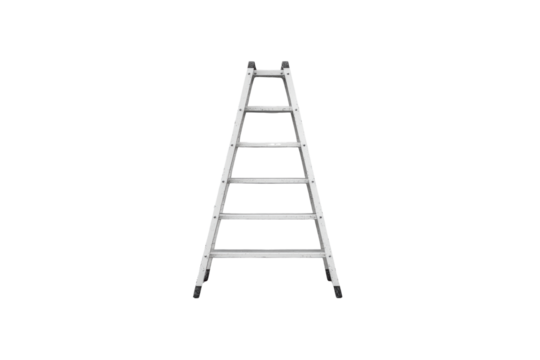 sturdy aluminum ladder with five steps, ideal for home improvement and maintenance tasks. Perfect for reaching high places safely and efficiently