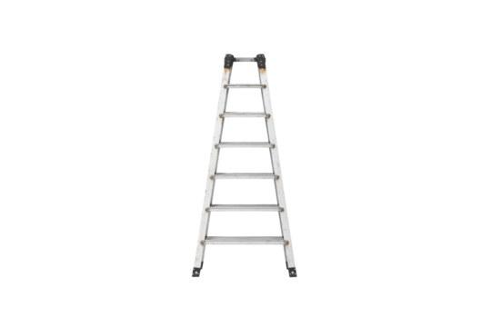 sturdy aluminum ladder with six steps, ideal for home improvement and maintenance tasks. Perfect for reaching high places safely and efficiently
