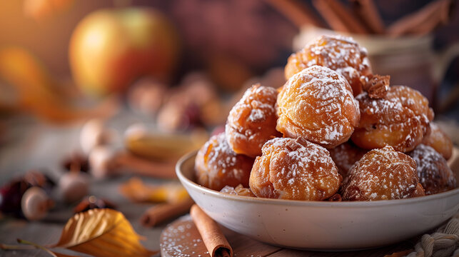 Cinnamon Apple Dumplings Drizzled with Caramel Sauce on Rustic Plate