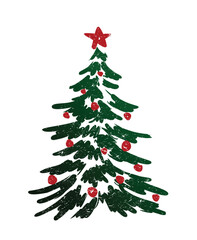 Fototapeta premium The symbol of Christmas decorated tree. 