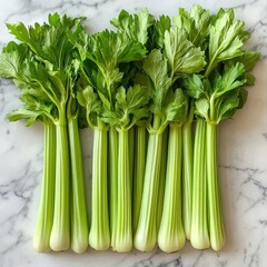 Obraz premium Fresh Green Celery Stalks