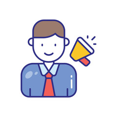 Marketing Manager vector icon stock illustration