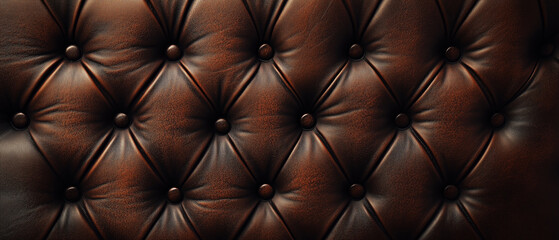 Fototapeta premium Rich Brown Leather Upholstery Texture Close-Up.