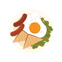 Breakfast Top View Vector - 02