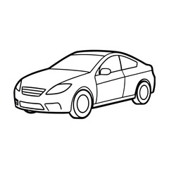 car outline vector art illustration 