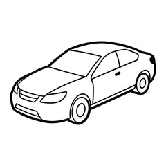 car outline vector art illustration 
