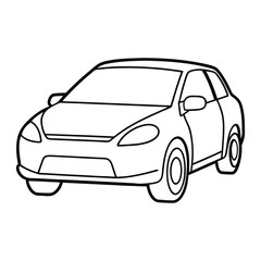 car outline vector art illustration 