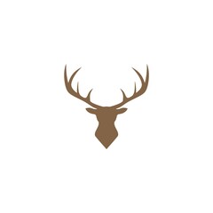 Naklejka premium Deer head simple icon isolated on white background