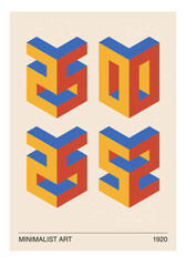 Minimal 20s geometric design poster