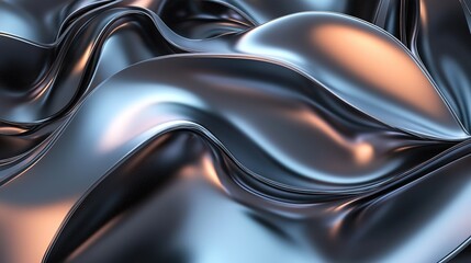 Shiny metallic surface, rippling in organic waves