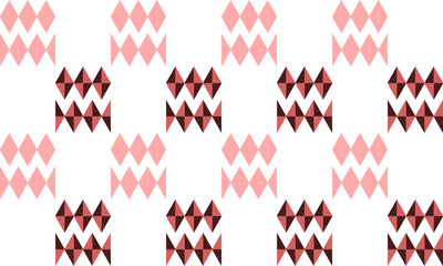 Obraz premium two tone pink black diamond overlap repeat horizontal strip pattern, checkerboard, replete image design for fabric printing 
