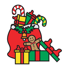 Santa Gift Sack Illustration