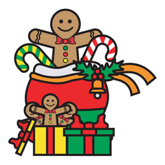 Santa Gift Sack Illustration