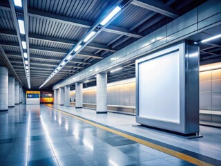 Obraz premium Minimalist Subway Billboard Mockup for Advertising in Urban Transit Areas