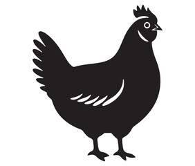 Fototapeta premium Silhouette of a chicken icon, Hen Silhouette Vector Illustration