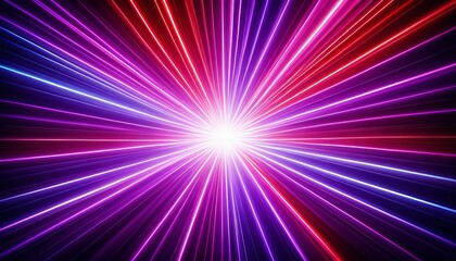 Vibrant red and blue laser light burst creating dynamic optical energy effect