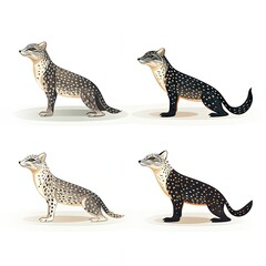 Minimalist Illustration of a Pike Fish Isolated on a White Background