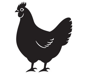 Fototapeta premium Silhouette of a chicken icon, Hen Silhouette Vector Illustration