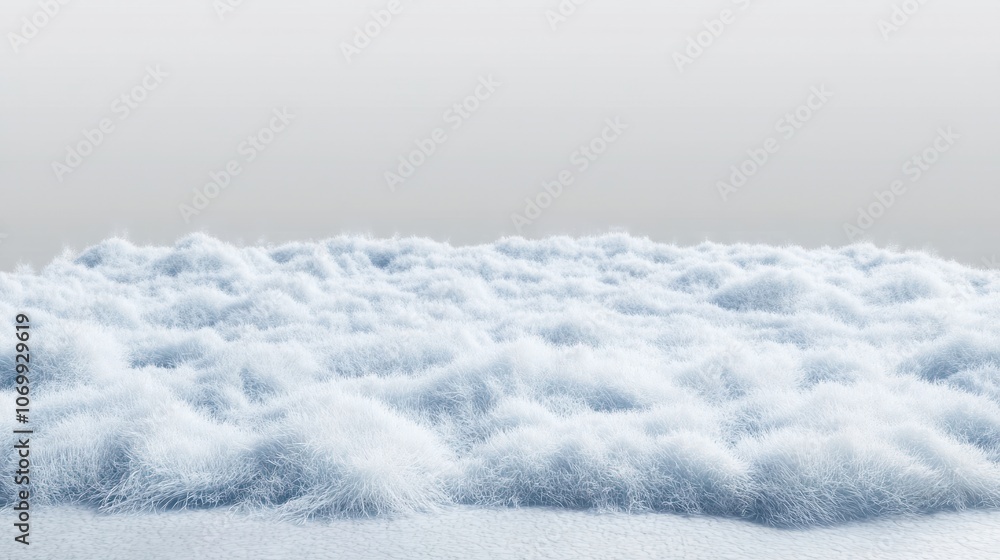 Poster winter snow carpet isolated on transparent background with copy space for text