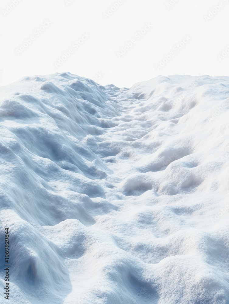 Poster winter snow carpet isolated on transparent background with copy space for text
