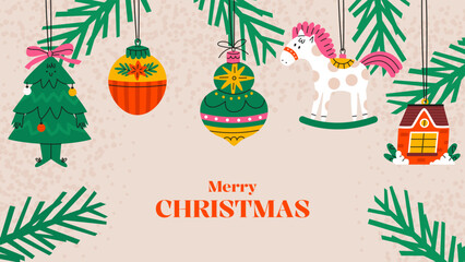 Merry Christmas horizontal background