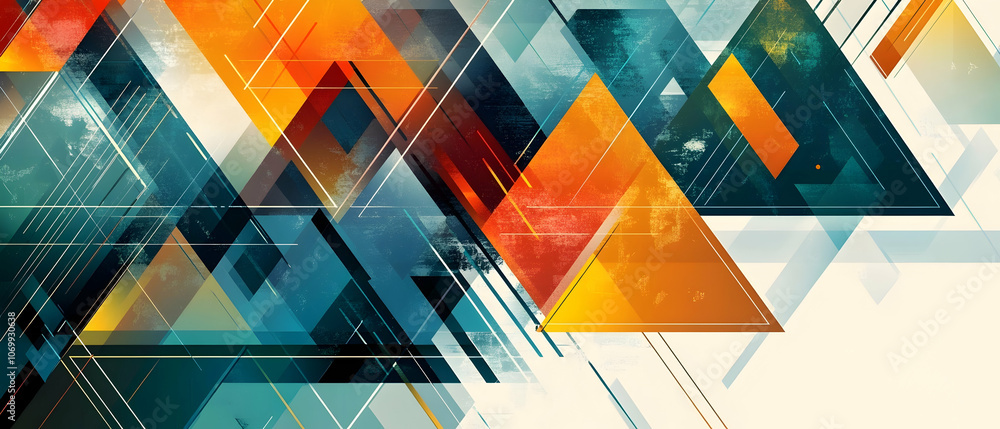 Aufkleber abstract geometric background with vibrant colors and sharp angles.