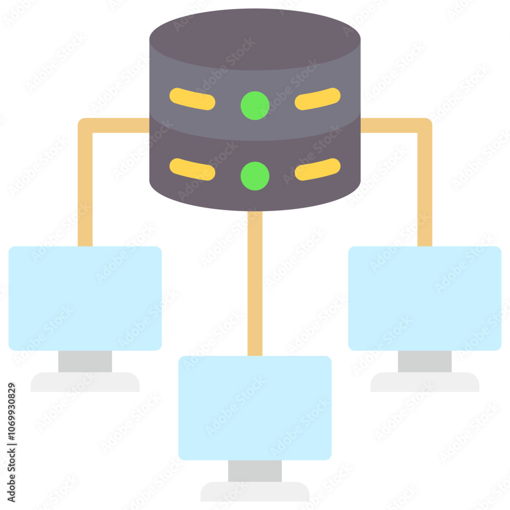 Poster cluster computing icon
