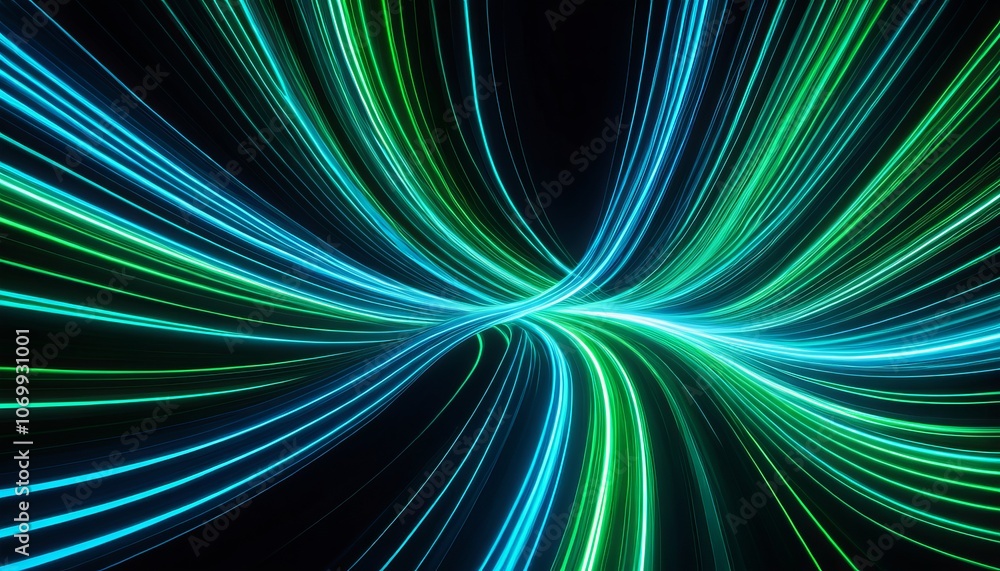 Aufkleber dynamic neon light trails creating a futuristic vortex in motion