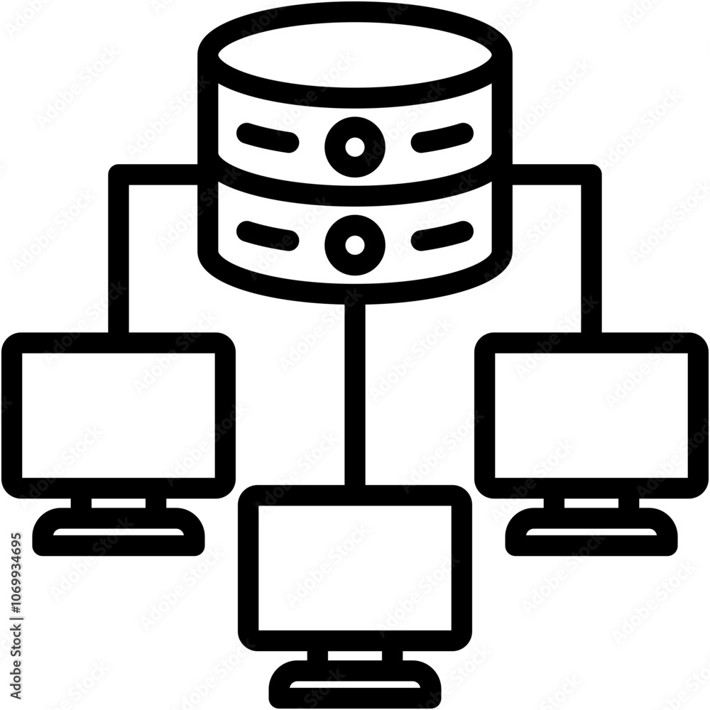 Poster cluster computing icon