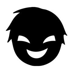 黒いシルエットの悪人の顔のアイコン