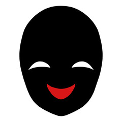 黒いシルエットの悪人の顔のアイコン