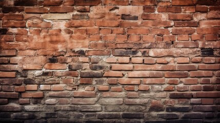 Fototapeta premium Textured Brick Wall with Warm Tones and Depth