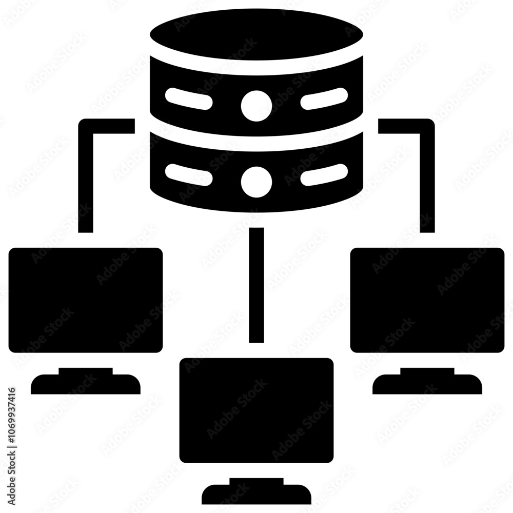 Poster cluster computing icon