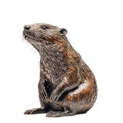 Fototapeta premium Detailed Figurine of a Realistic Beaver Model