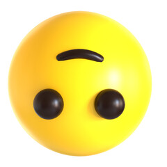 upside down smiley emoji 3d icon illustration 