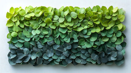 vibrant arrangement of green leaves in various shades, creating lush, textured wall art piece that brings nature indoors. Perfect for home decor