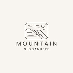 Mountain Landscape for Outdoor Travel adventure logo design