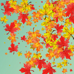 Ocher Leaves Background Green Vector. Foliage Isolated Template. Golden Wallpaper Floral. Decor Plant Card.