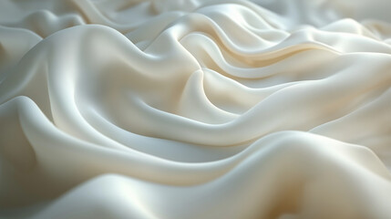 Obraz premium Texture, background, isabelline, artificially wrinkled fabric, wrinkled texture, abstract illustration, pattern, postcard, silk fabric, white color natural look tossed cloth silk