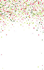 Multicolored Polka Background White Vector. Dot Birthday Card. Bright Party. Rainbow Geometric Festive. Confetti Ribbon Design.