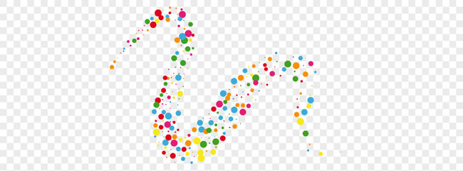 Multicolored Geometric Background Transparent Vector. Element Gift Card. Rainbow Wallpaper. Bright Dot Celebration. Round Happiness Illustration.