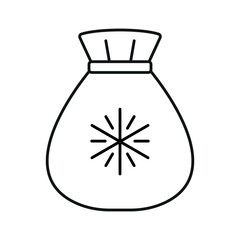 Christmas gift bag line icon editable stroke vector object